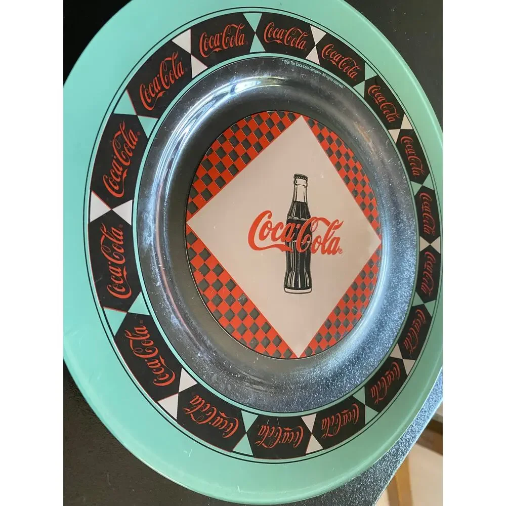 Vintage Arcoroc France Coca-Cola Glass Luncheon Plates Set of 4 9.5